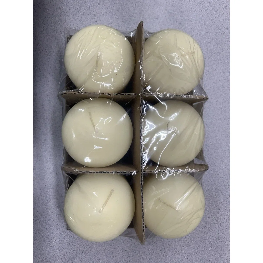 Bolsius Ivory Pillar Candles 6-Pack 40h Palm Oil Free Round 100mm x 78mm